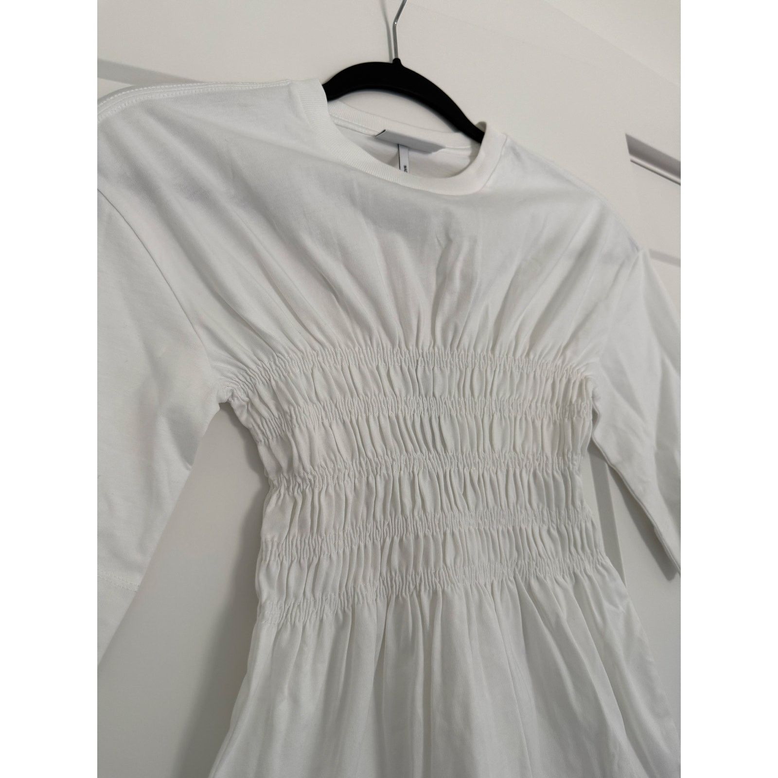 Ganni $300 New Ganni Smocked Jersey White Top - XXS Size XXS / US 00 / IT 34 - 4 Thumbnail