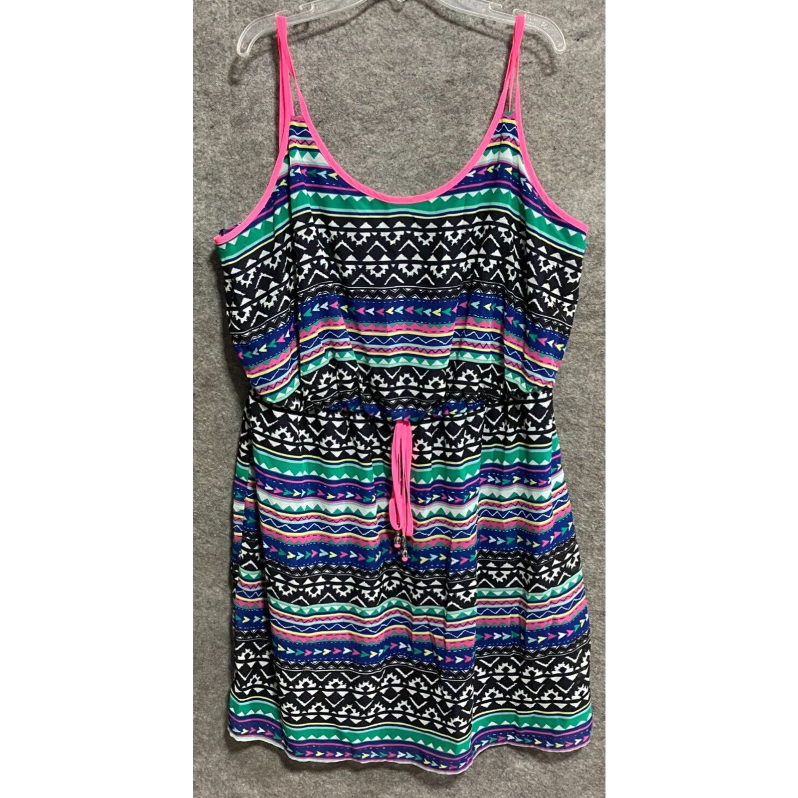 Other Vintage Deb Sun Dress Plus 2X Aztec Hippie Playful 80s 90s Size XXL / US 16-18 / IT 52-54 - 1 Thumbnail