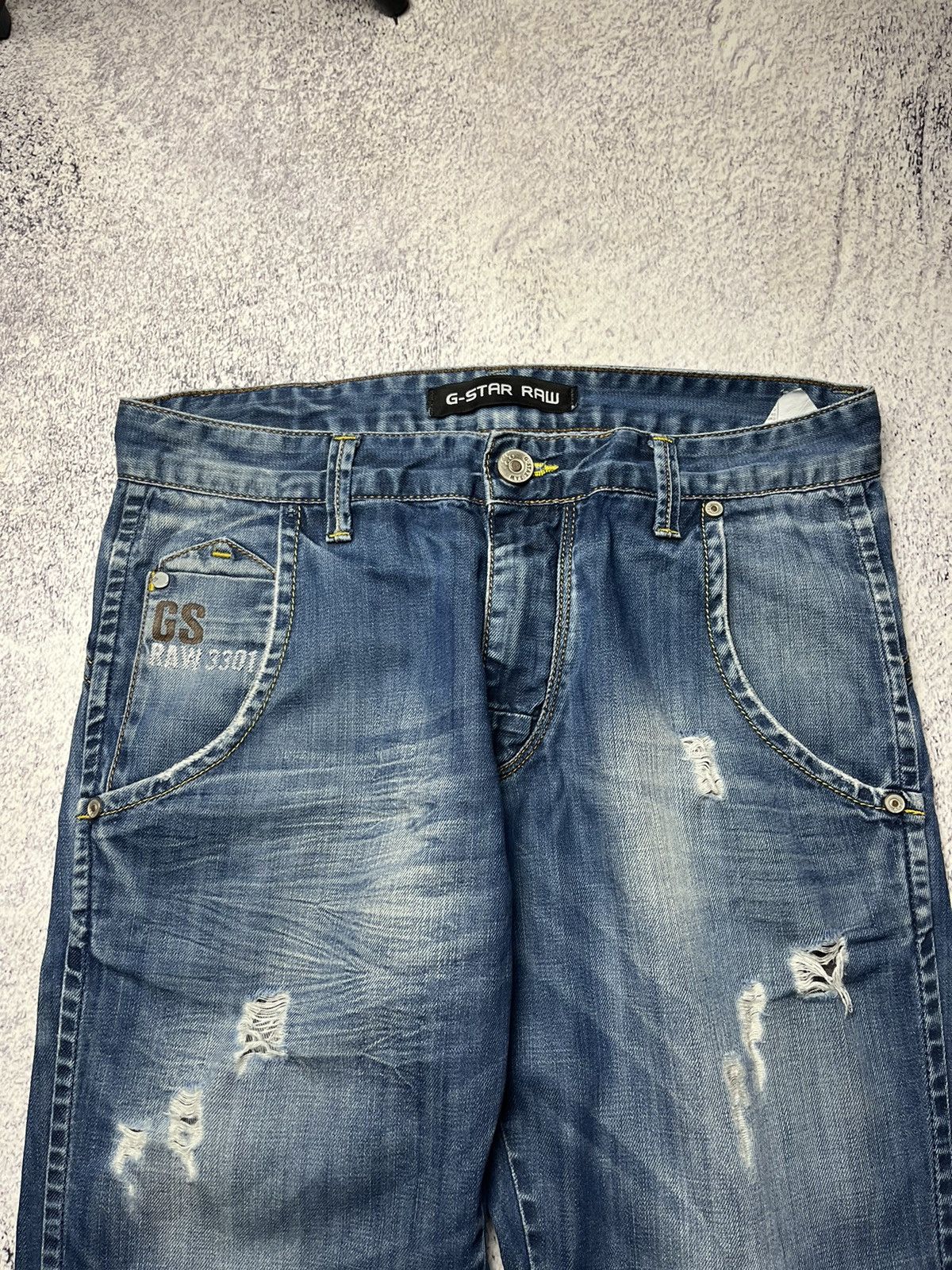 G-Star Vintage G-Star Raw Doubleknee Elwood Jeans Y2K Size US 31 - 18 Thumbnail