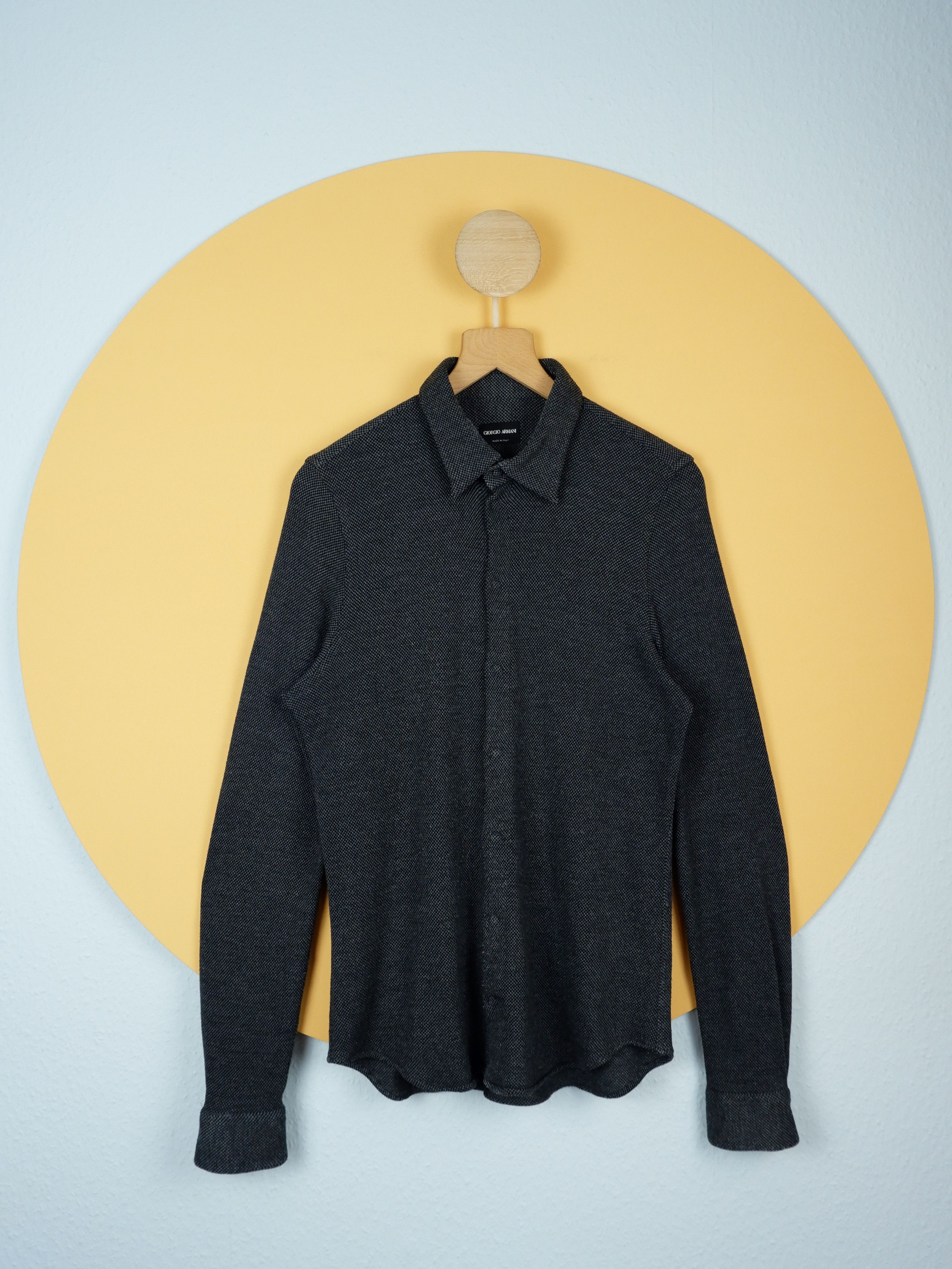Last drop! Giorgio Armani salt and pepper knit shirt