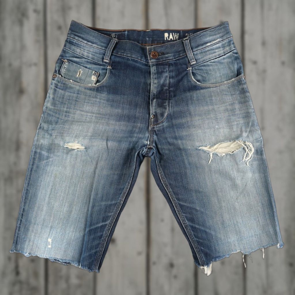 G-Star G Star RAW Jeans Men 30 Blue Radar Tapered Denim Shorts Button Fly Slim 5-Pocket Graphic Logo M adi Biker Grunge Size US 30 / EU 46 - 1 Thumbnail