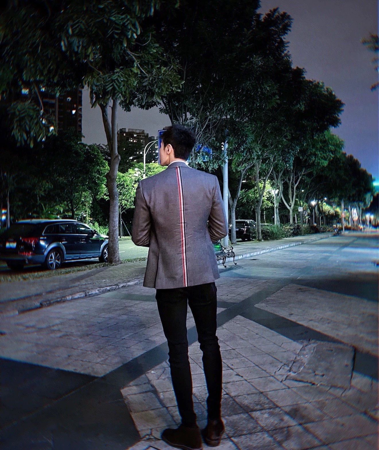 Thom Browne Thom Browne Rare Deep Gray Back Color-Blocked Slim Suit 0 Size US XS / EU 42 / 0 - 9 Thumbnail