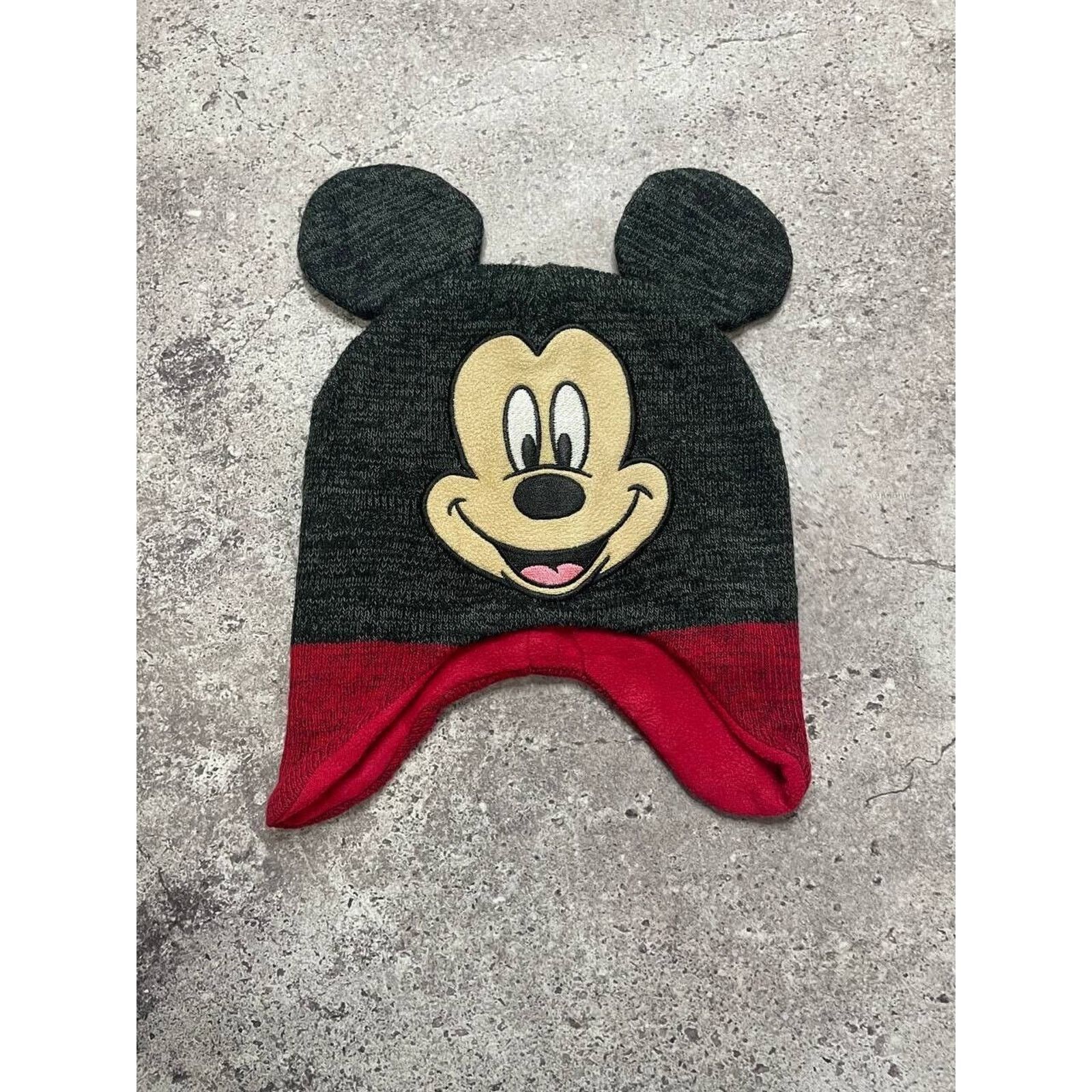 Disney Vintage Disney Mickey Mouse Ears Red Black Fleece Size ONE SIZE - 1 Thumbnail