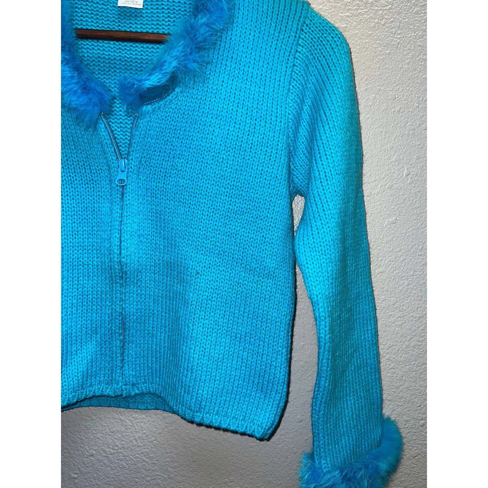 Vintage Womens Vintage Fureria Top Dyed Rabbit Trim Wool Nylon M Size M / US 6-8 / IT 42-44 - 4 Thumbnail