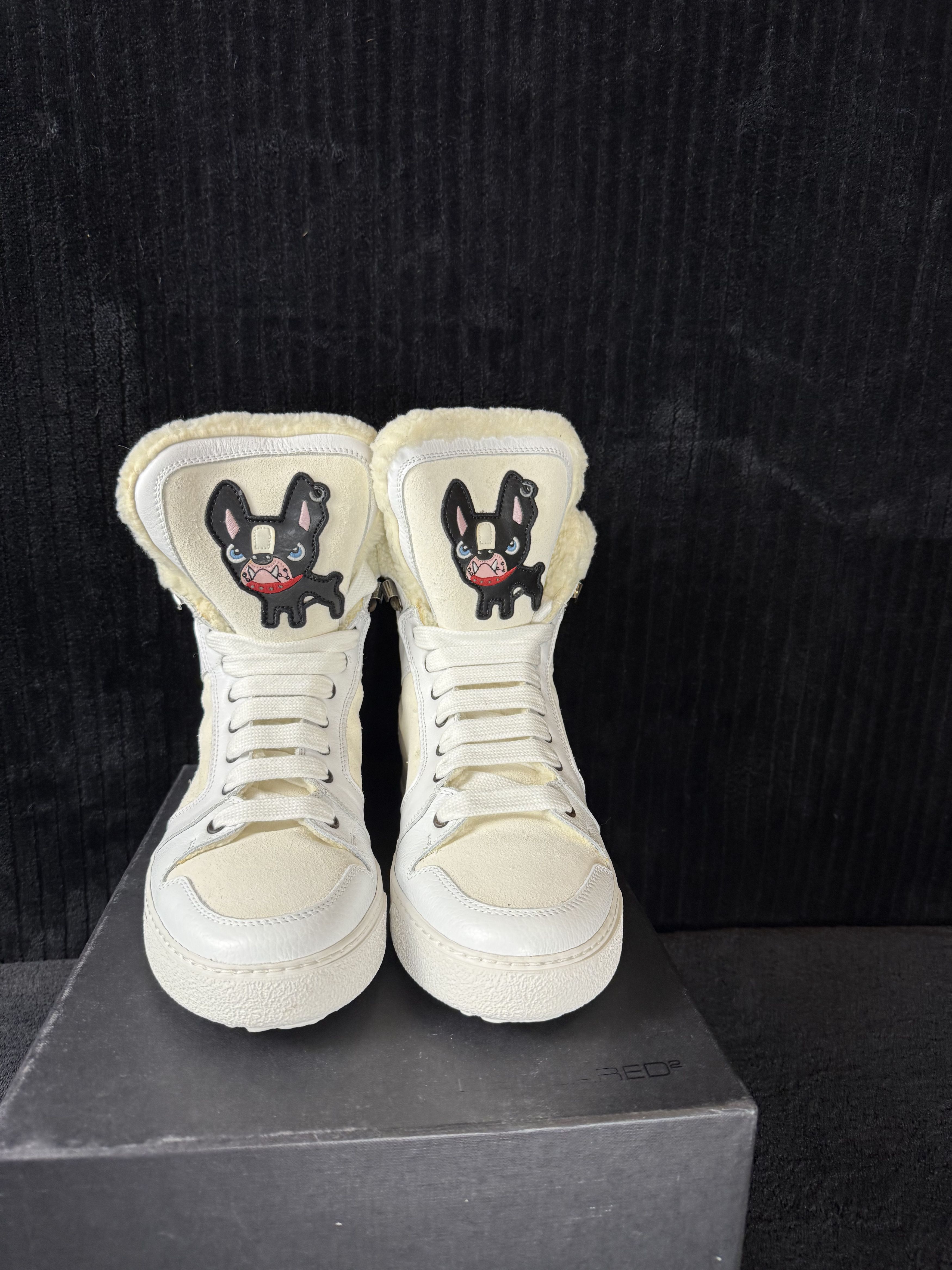 Dsquared2 Dsquared Sherling Hightop Dog Patch White/Cream Size US 9 / EU 42 - 1 Thumbnail