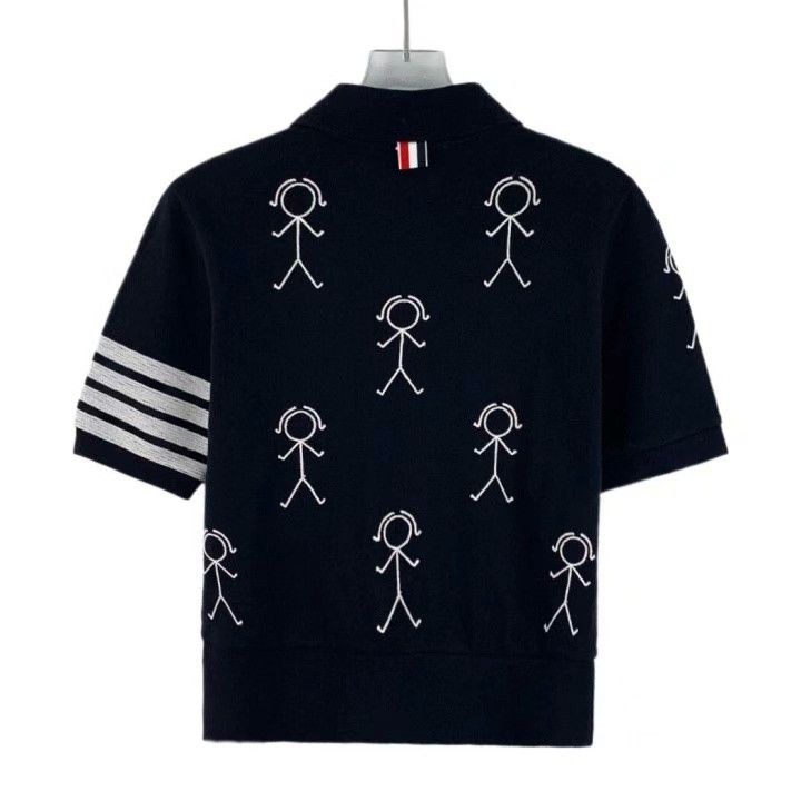 Thom Browne Thom Browne Classic 4-Stripe Stick Figure Polo Size US M / EU 48-50 / 2 - 2 Thumbnail