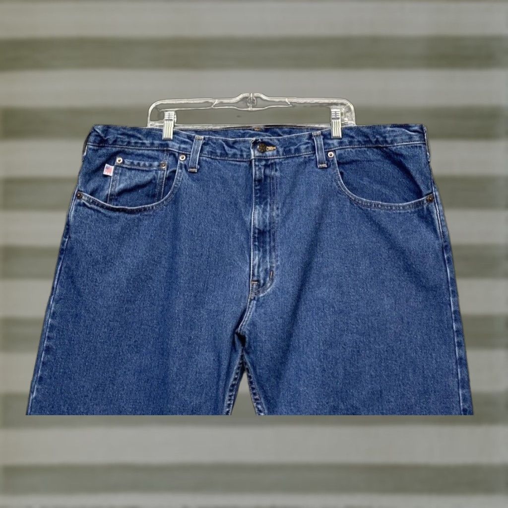 Vintage All American Jeans Men's 46x30 USA MADE Heavy Denim Dark Wash Work Pants Size US 44 / EU 60 - 1 Thumbnail