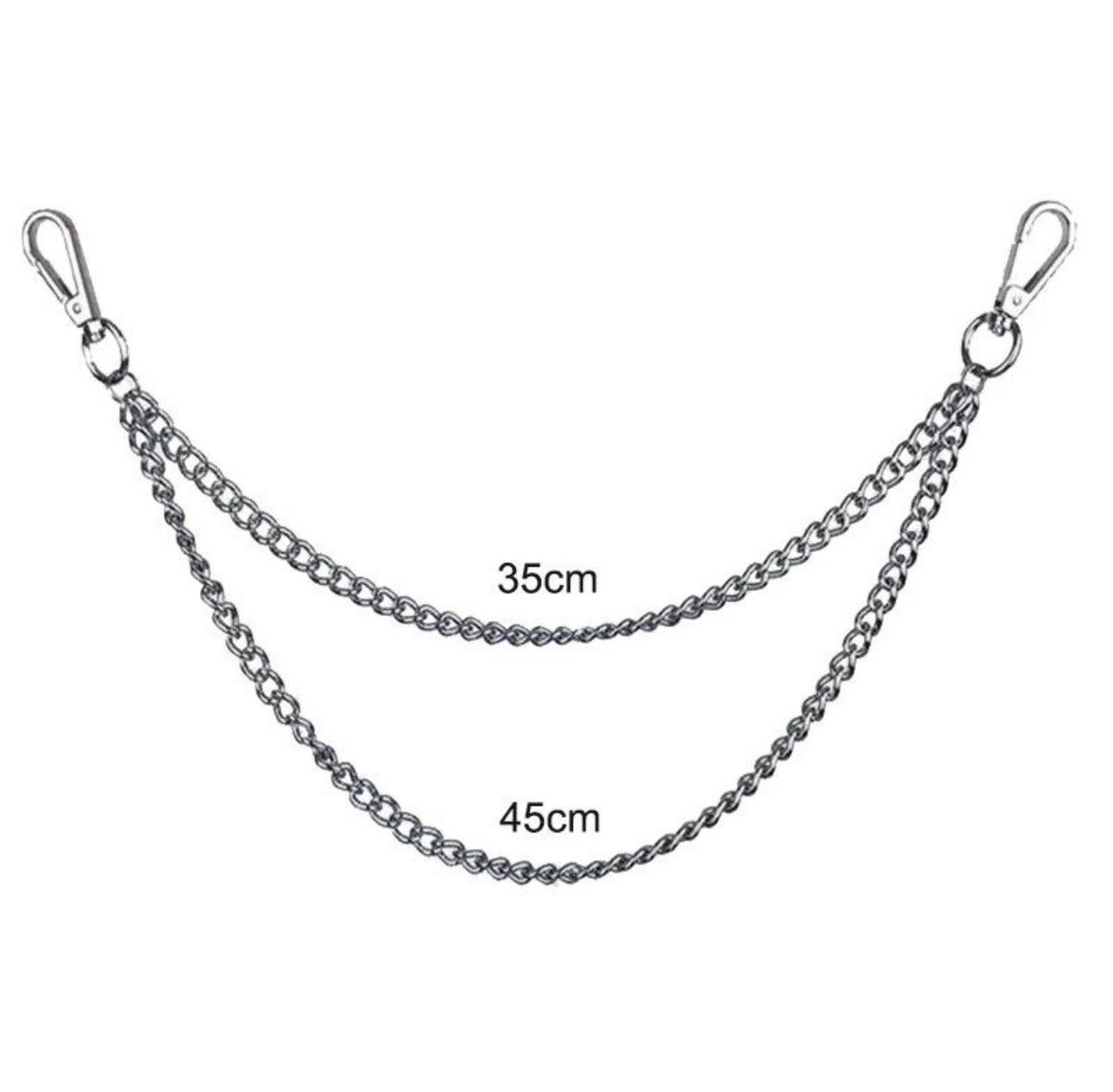 Japanese Brand 35cm + 45cm Double Chain Simple Wallet Safety Chain Size ONE SIZE - 4 Thumbnail