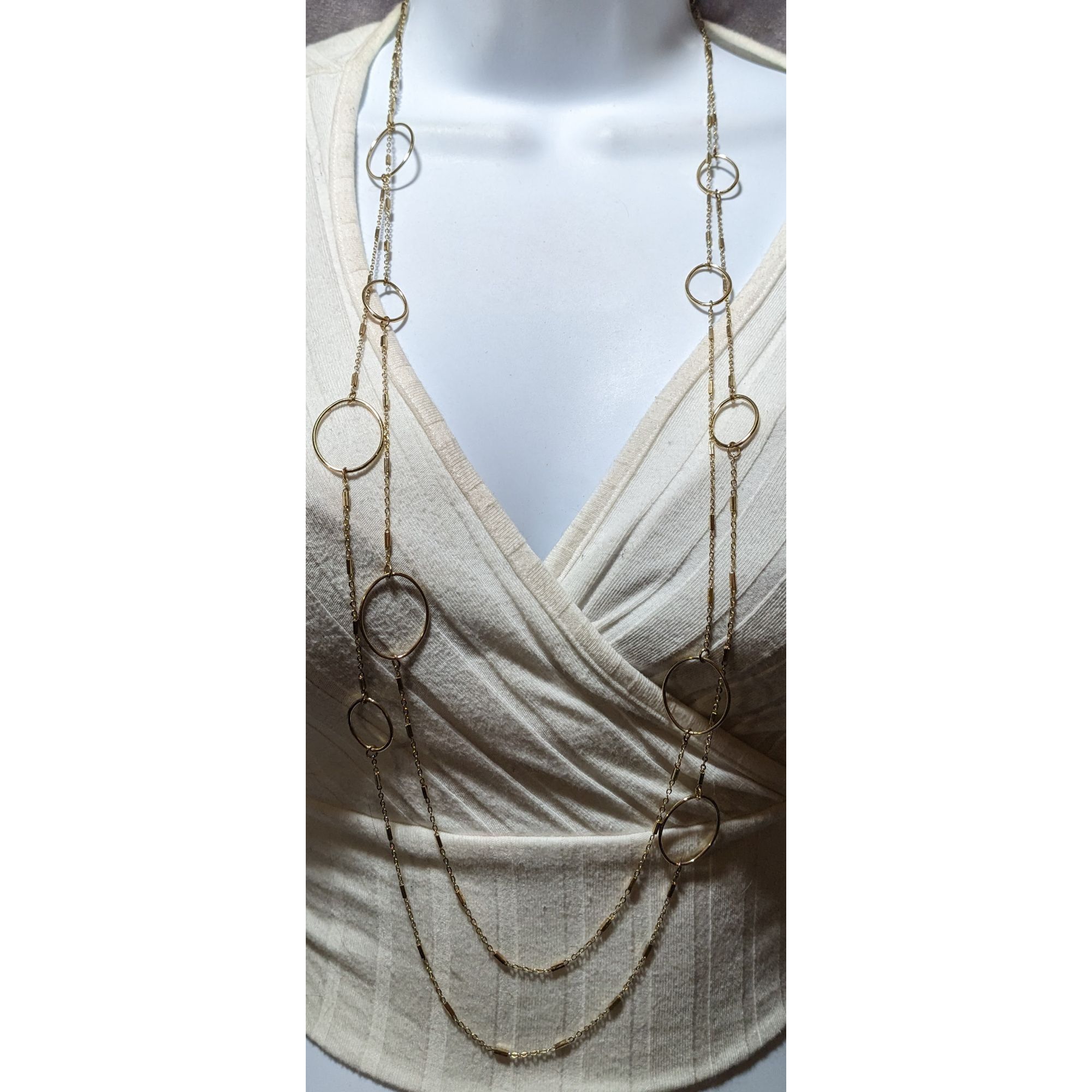 Other Multilayer Gold Chain Open Loop Necklace Size ONE SIZE - 6 Thumbnail