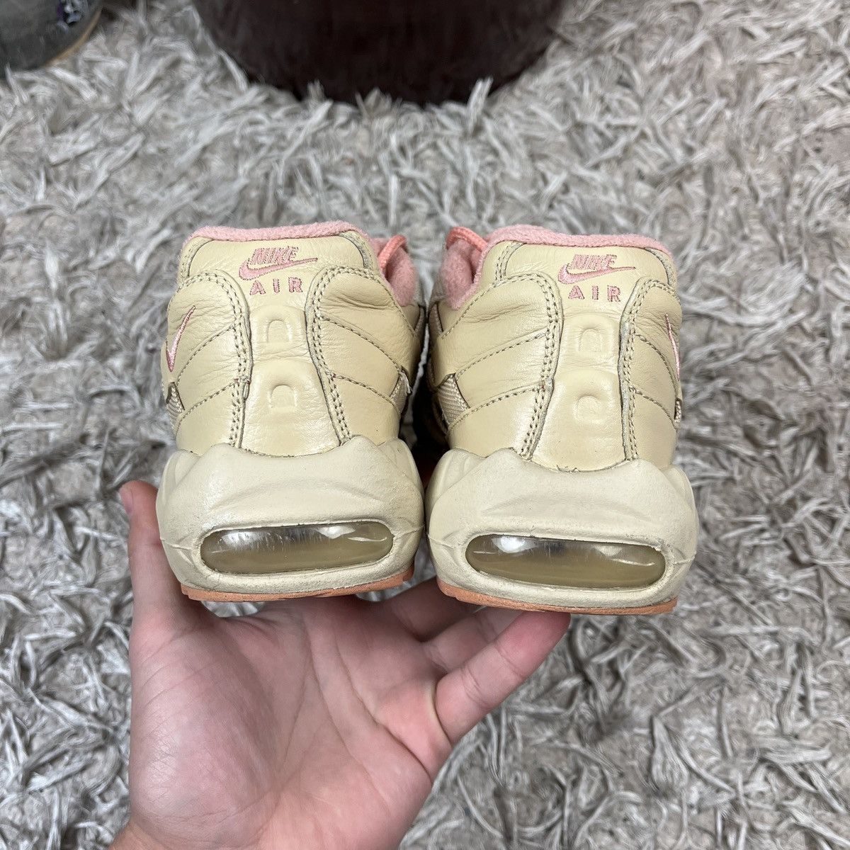Nike Nike Air Max 95 ID Beige Pink drill Swag Y2k Sport Size US 9.5 / EU 42-43 - 10 Thumbnail