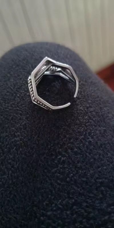 Other 925 Sterling Silver vintage Geometric Ring Size ONE SIZE - 5 Thumbnail