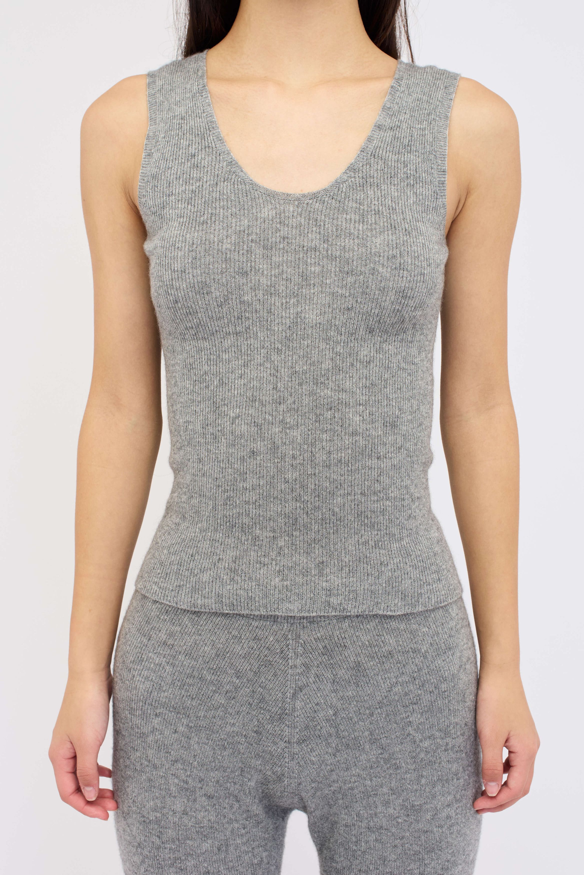 The Elder Statesman $395 The Elder Statesman Delicash Light Grey Tank Top Size L / US 10 / IT 46 - 5 Thumbnail