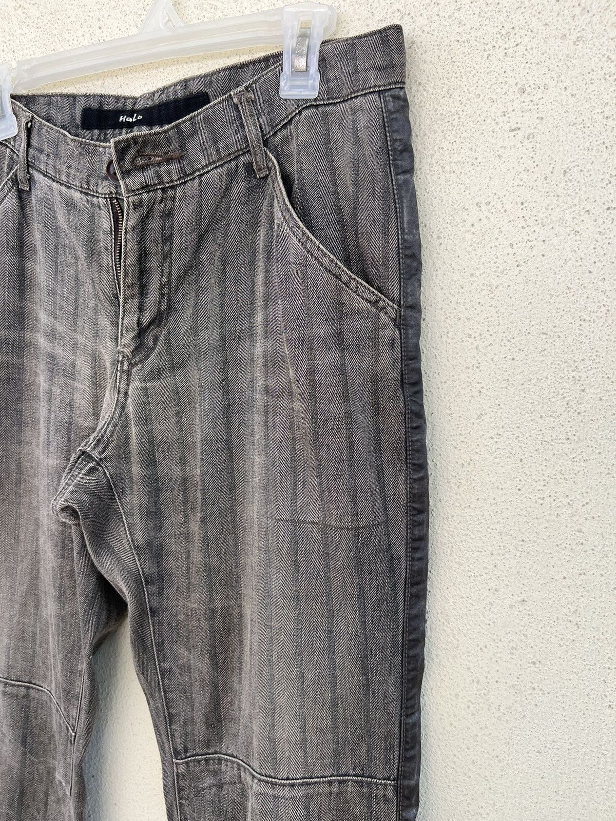 Kiminori Morishita Vintage Halb Japan Faded Border Stripe HBT Hem Flare Pant Size US 31 - 12 Thumbnail
