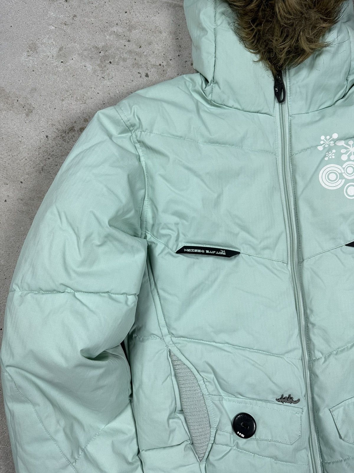 If Six Was Nine × Japanese Brand × Le Grande Bleu (L.G.B.) Vintage Y2K Faux Fur Bomber Mint Jacket Hooded Utility Size US S / EU 44-46 / 1 - 6 Thumbnail