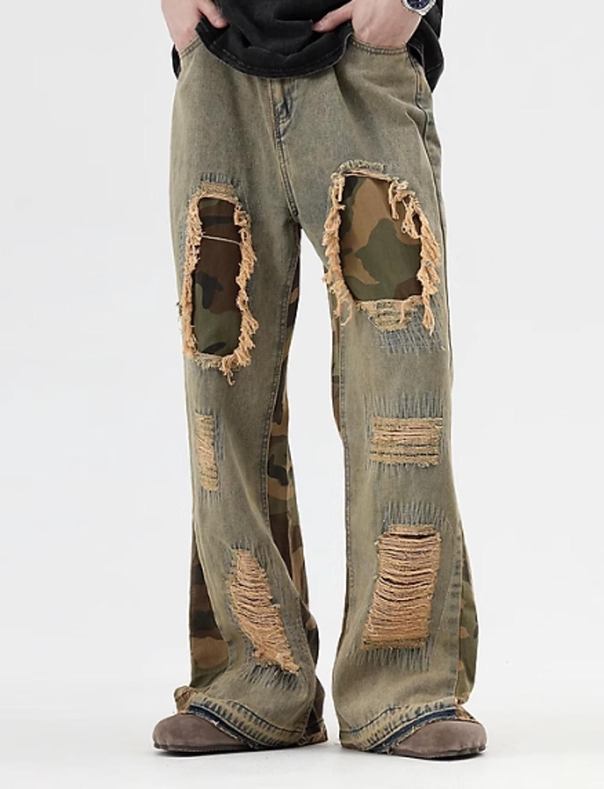 Japanese Brand Flared Camo Patch Jeans Size US 30 / EU 46 - 1 Thumbnail