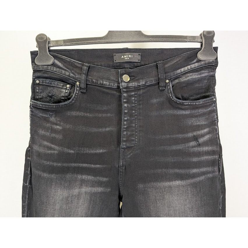Amiri o1rshd1 Stacked Flare Jeans in Aged Black Size US 32 / EU 48 - 11 Thumbnail