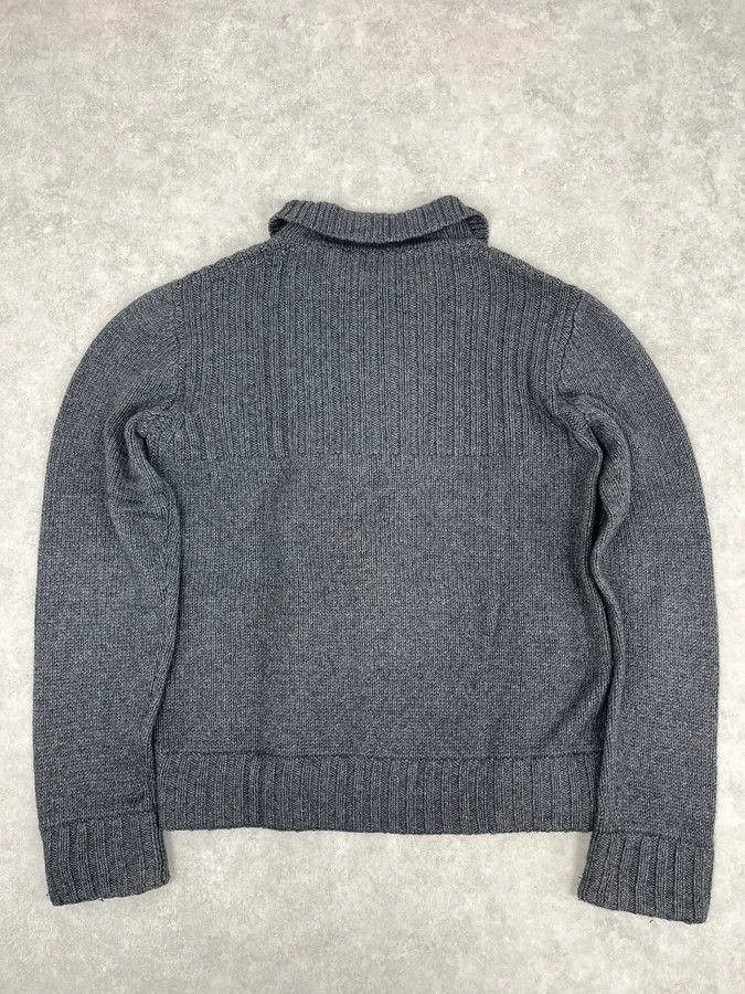 Dolce & Gabbana 2000s Dolce & Gabbana Grey Wool Minimalist Zip-up Sweater Size US L / EU 52-54 / 3 - 6 Thumbnail