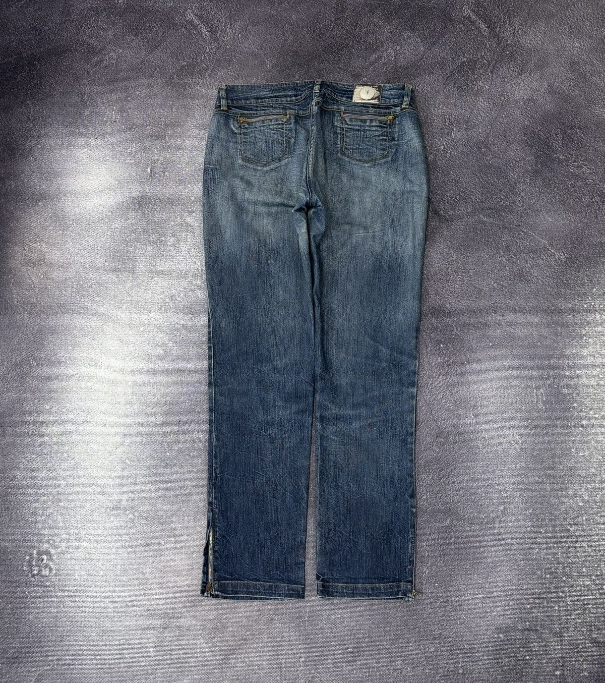 Trussardi Vintage Trussardi Women’s Bottoms Zip Faded Blue Denim Jeans Size 31" - 2 Thumbnail