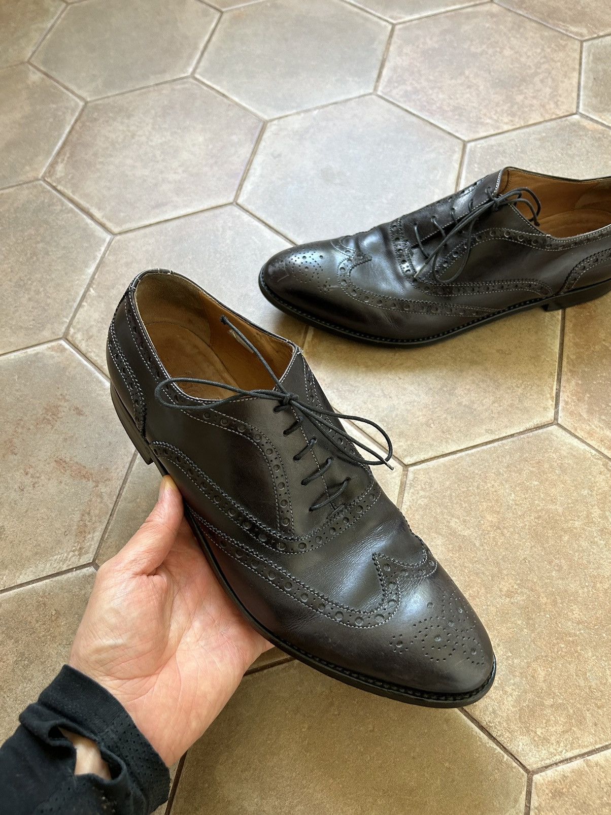 Paul Smith PS Paul Smith Black Leather Wing Tip Brogues Shoes Size US 10 / EU 43 - 2 Thumbnail