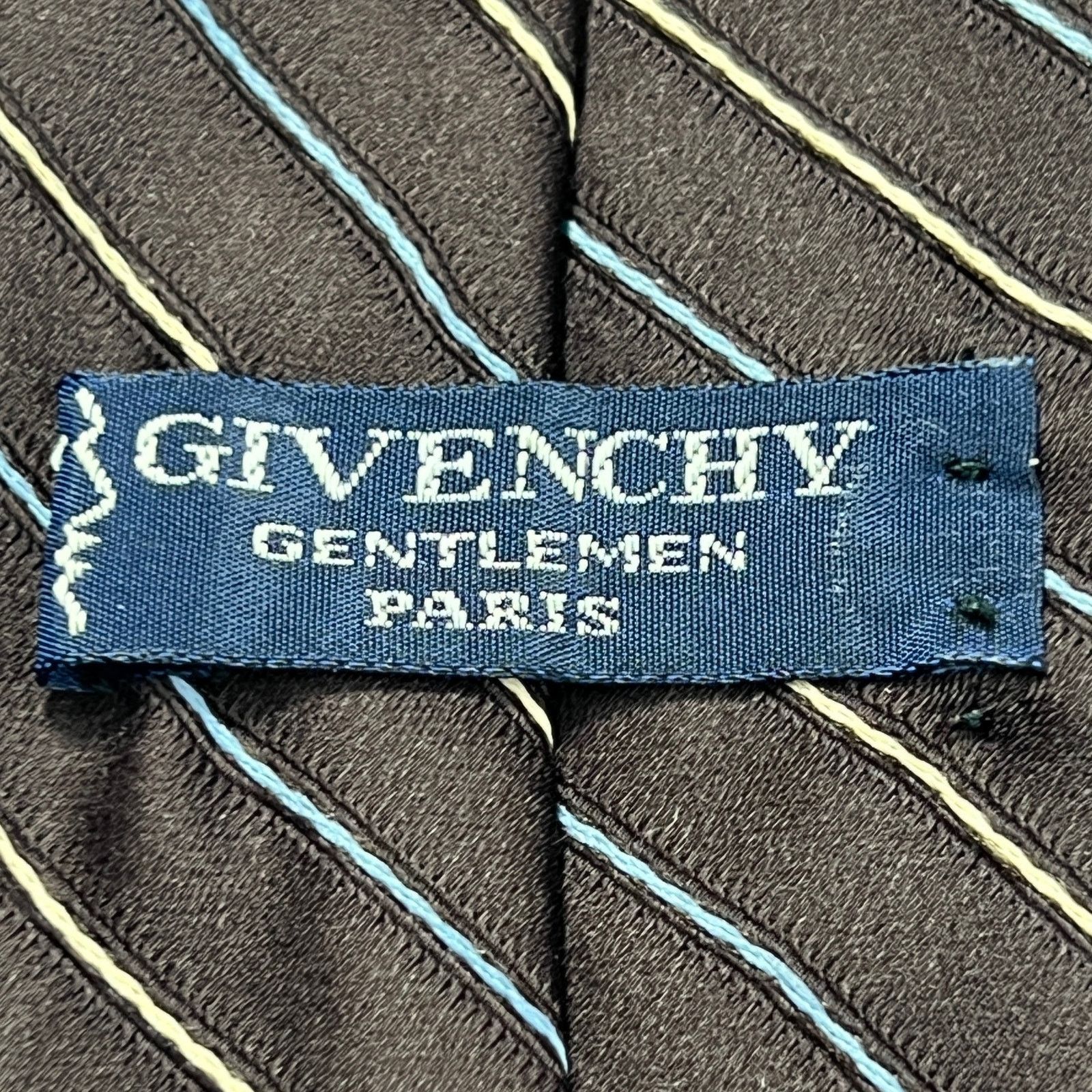 Givenchy Givenchy Gentlemen Paris Men's Tie Brown Blue White Necktie Size ONE SIZE - 3 Thumbnail
