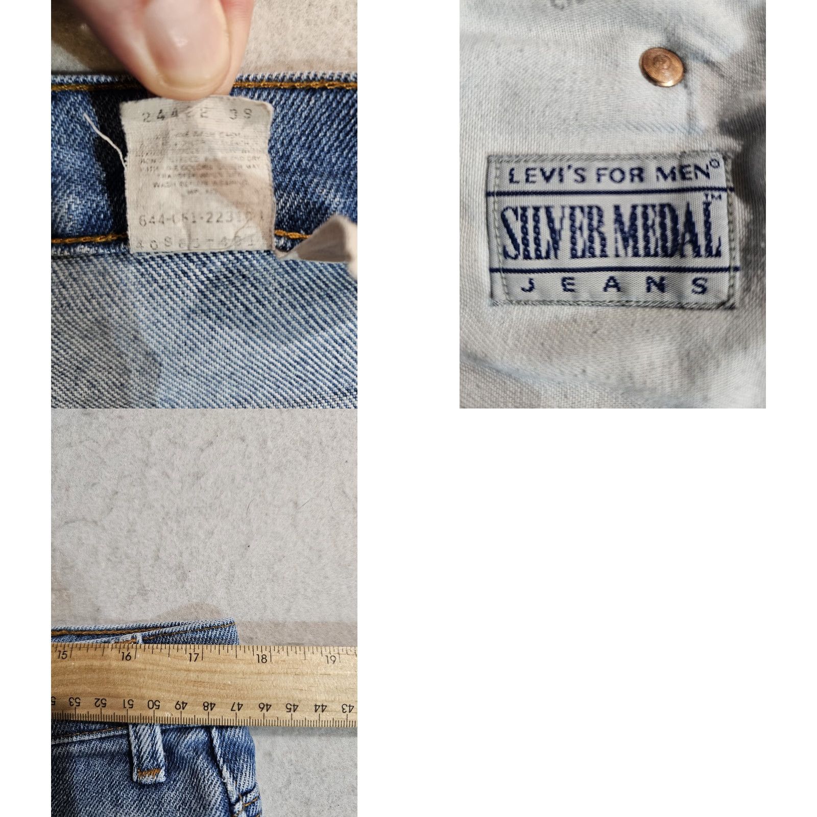 Levi's VINTAGE Levi's Silver Medal Jeans Light Wash Distressed Mens Sz 36x30 Denim Straight 90s Jeans Men Size US 36 / EU 52 - 10 Thumbnail