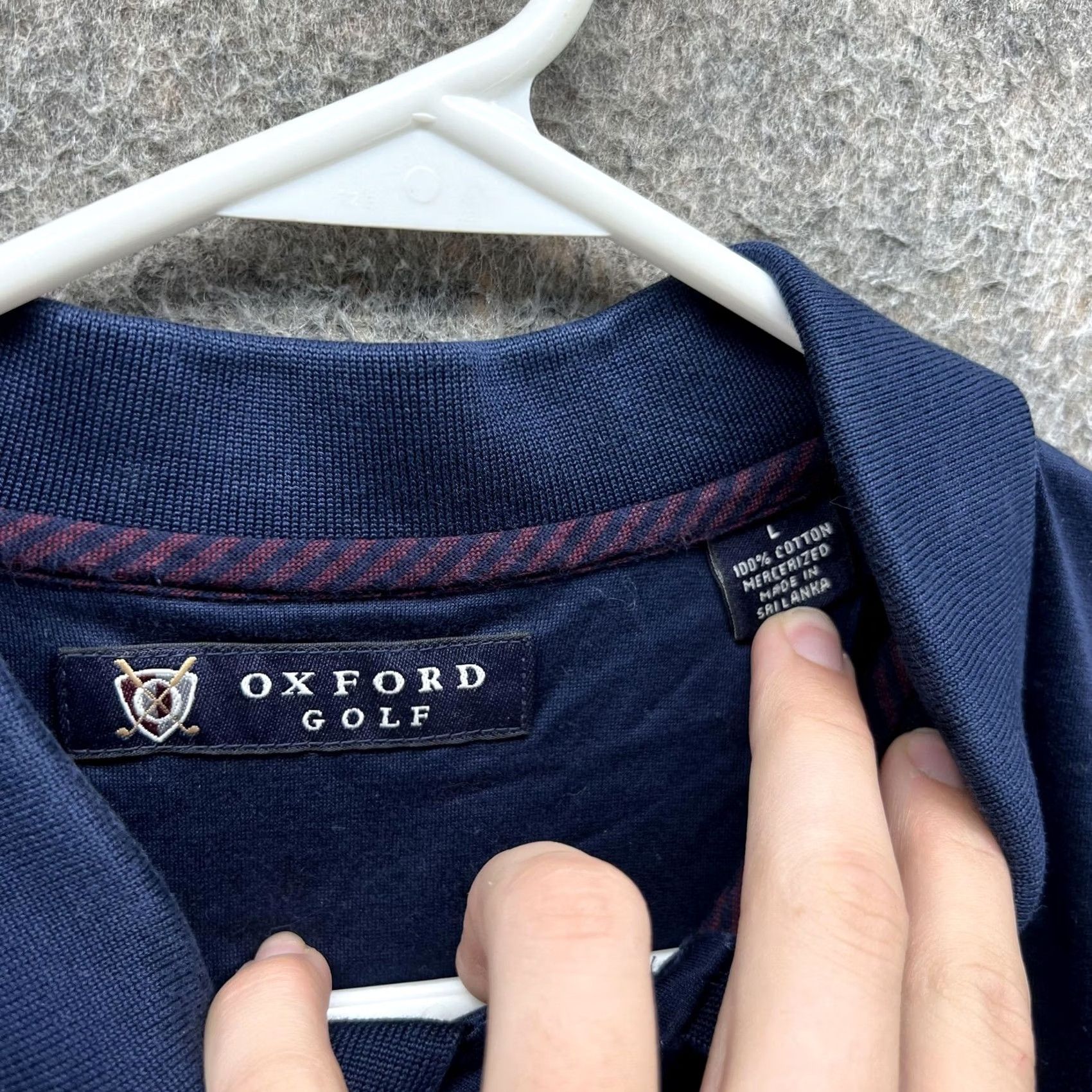 Vintage Oxford Golf Polo Shirt Mens L Blue Solid Mercerized Cotton Golf Casual Polo Shirt Mens L Blue Solid Size US L / EU 52-54 / 3 - 2 Thumbnail