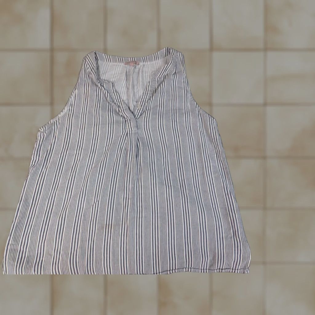 Vintage Saint Trope west Blouse Shirt Womens XL Gray Striped Dolman Sleeve Crew Neck Pullover Casual Regular Viscose Down Dog Theme Size XL / US 12-14 / IT 48-50 - 1 Thumbnail