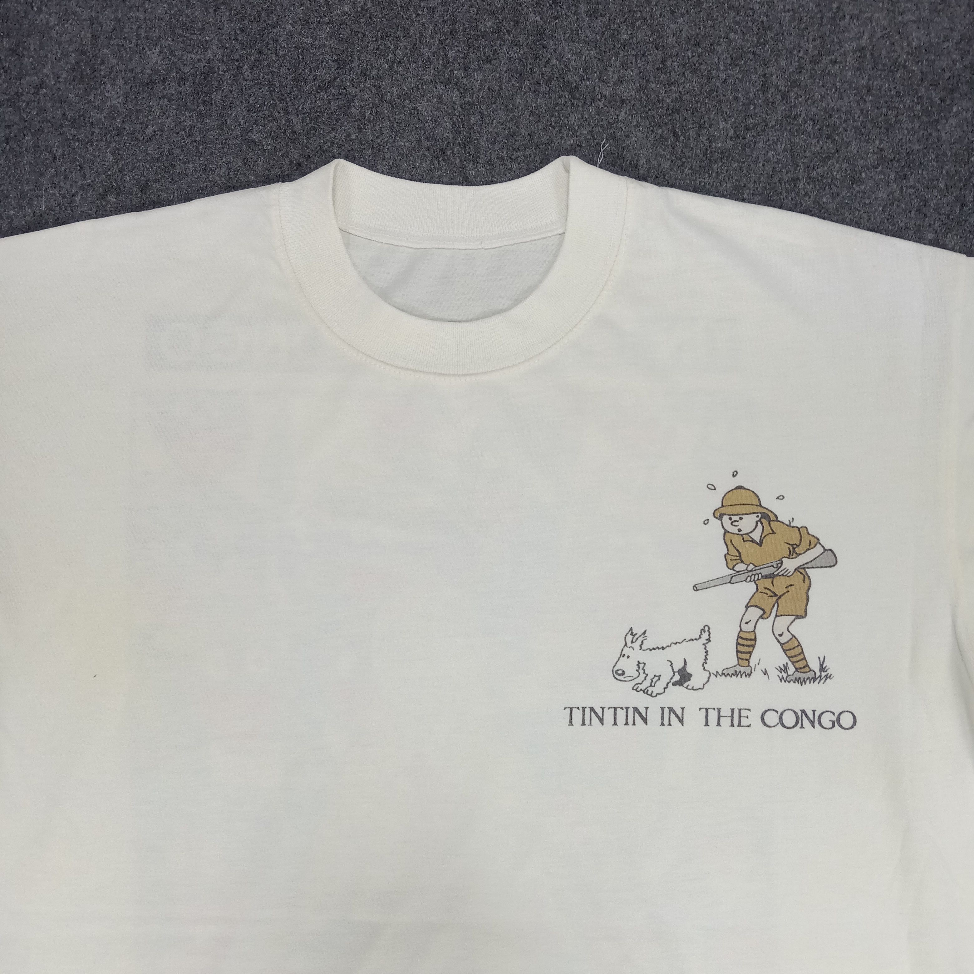 DC Comics × Vintage Tintin In The Congo American Cartoon Movie Tshirt Size US XL / EU 56 / 4 - 4 Thumbnail