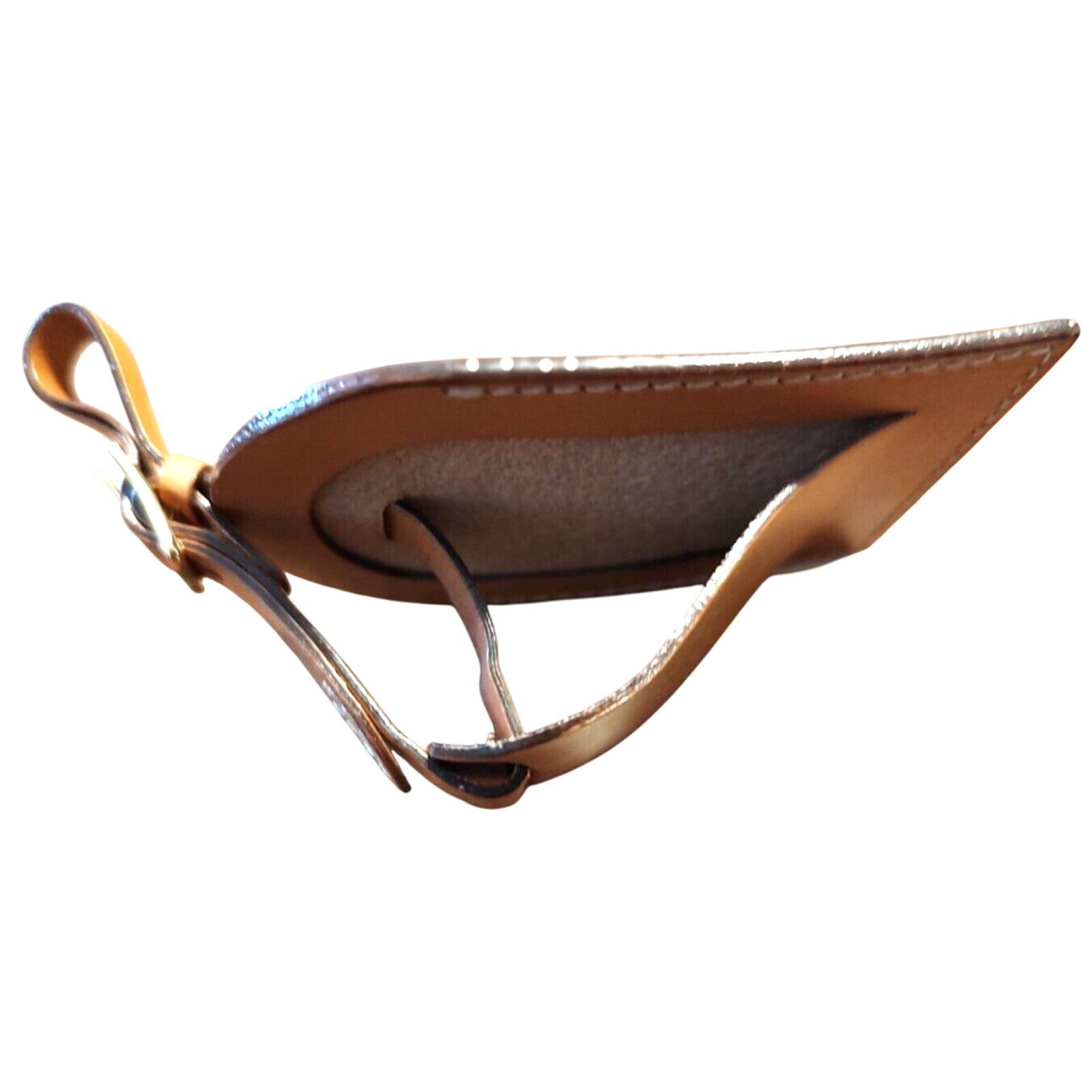 Escada ESCADA Leather Luggage Tag Tan EUC Size ONE SIZE - 4 Thumbnail