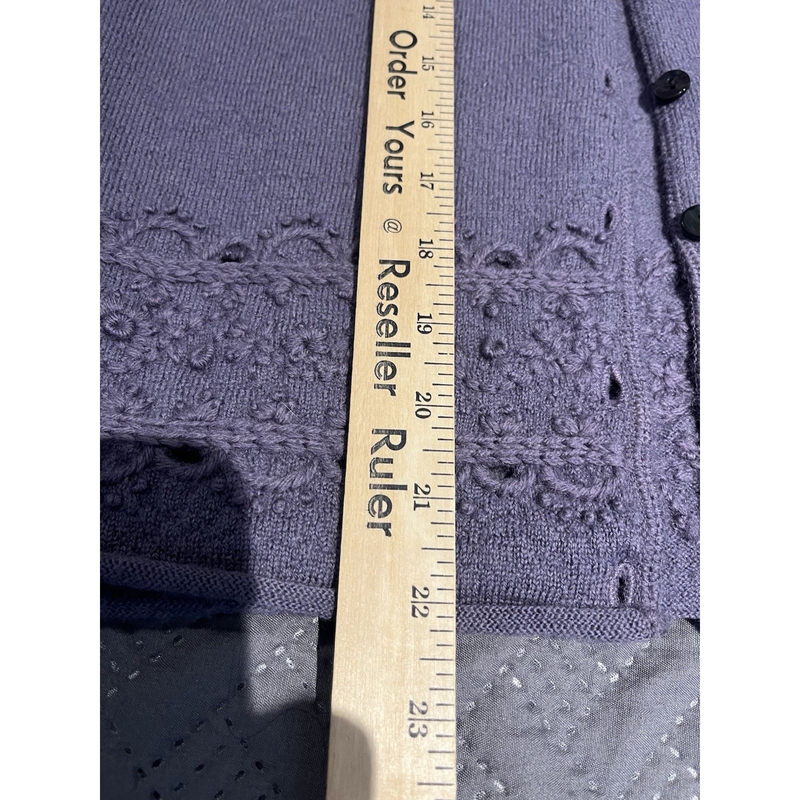 Other Vtg Herman Geist women's M purple 100% wool cardigan sweater Size M / US 6-8 / IT 42-44 - 4 Thumbnail
