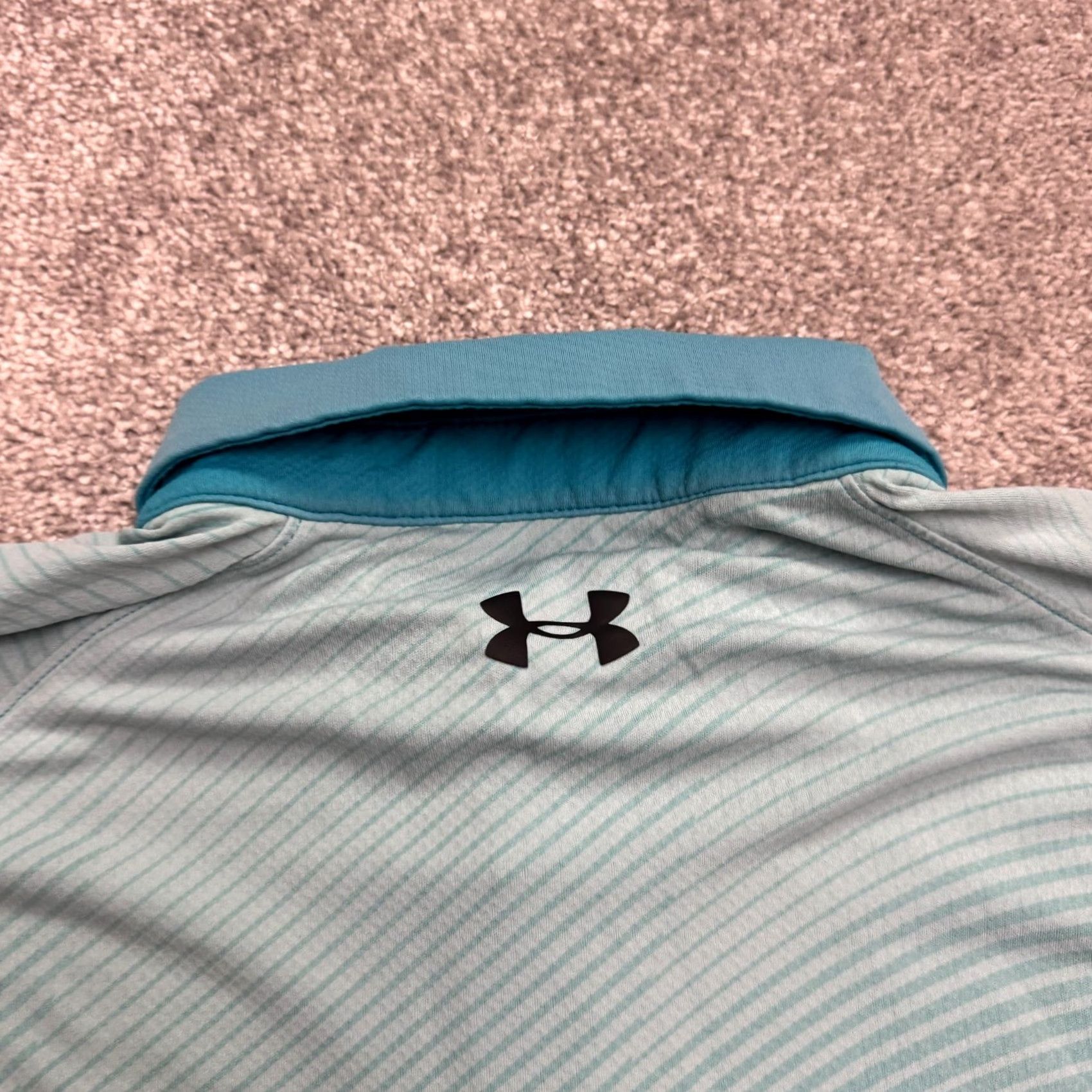 Under Armour Under Armour HeatGear Polo Shirt Mens L Blue Geometric Print Short Sleeve Polo Size US L / EU 52-54 / 3 - 4 Thumbnail