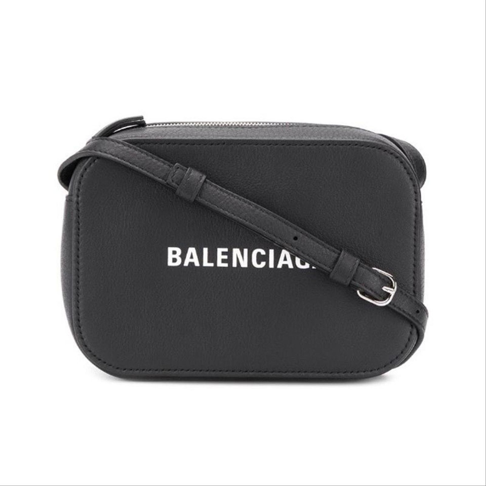 Balenciaga Everyday Xs Logo Printed Leather Camera Bag in Black, Women's