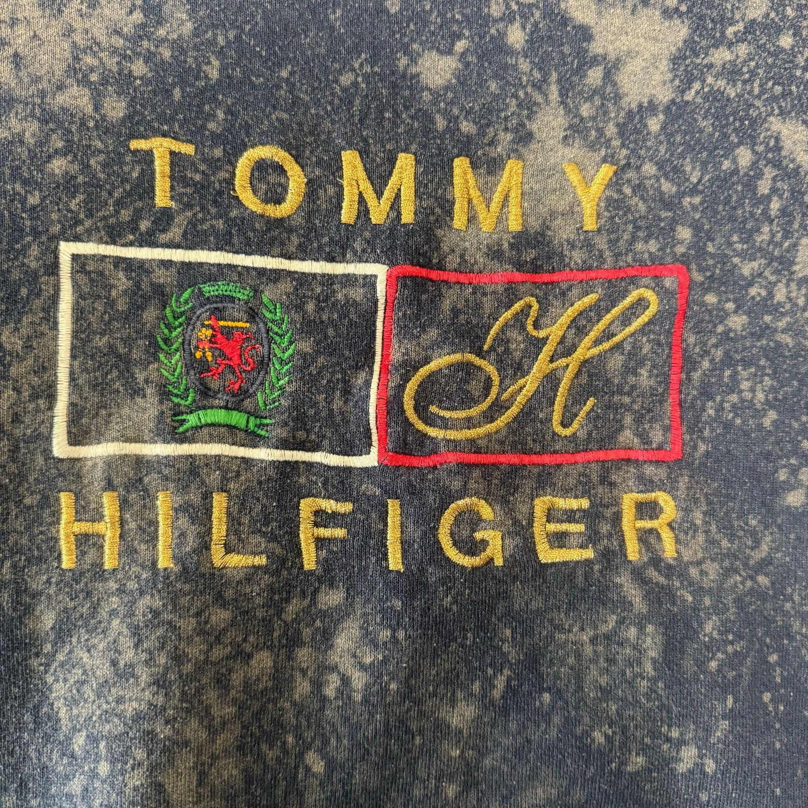 Tommy Hilfiger Tommy Hilfiger Mens Acid Wash Embroidered Sweatshirt XL Blue Size US XL / EU 56 / 4 - 2 Thumbnail