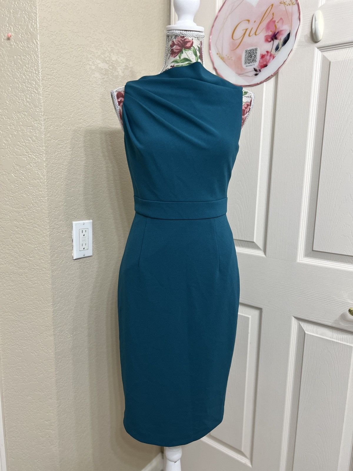 Vince Camuto Vince Camuto Teal Sleeveless Midi Sheath Dress size 2 Size XS / US 0-2 / IT 36-38 - 1 Thumbnail