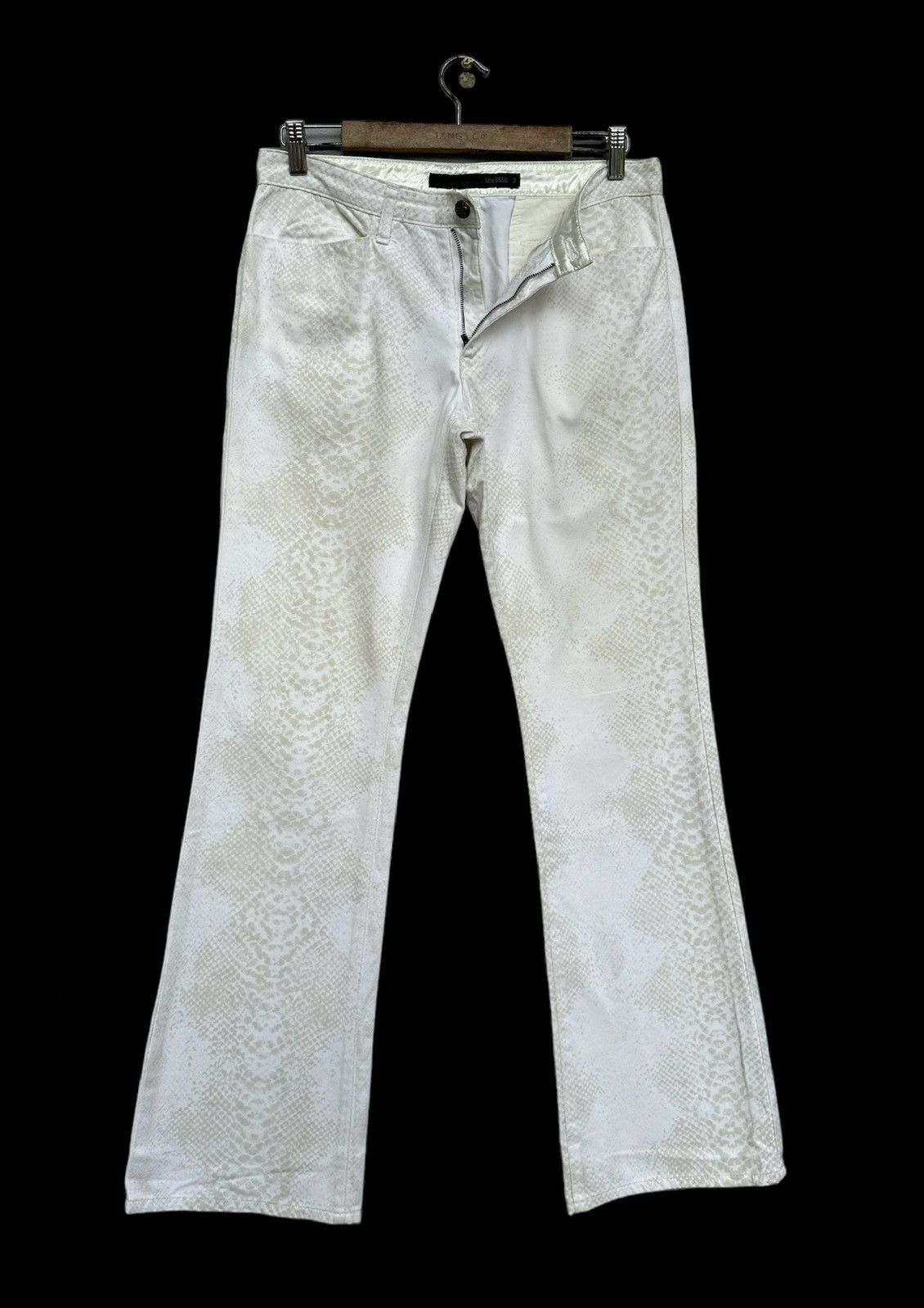 Hysteric Glamour Japanese Brand Schlussel White Scale Flare Denim Pant Size US 32 / EU 48 - 2 Thumbnail