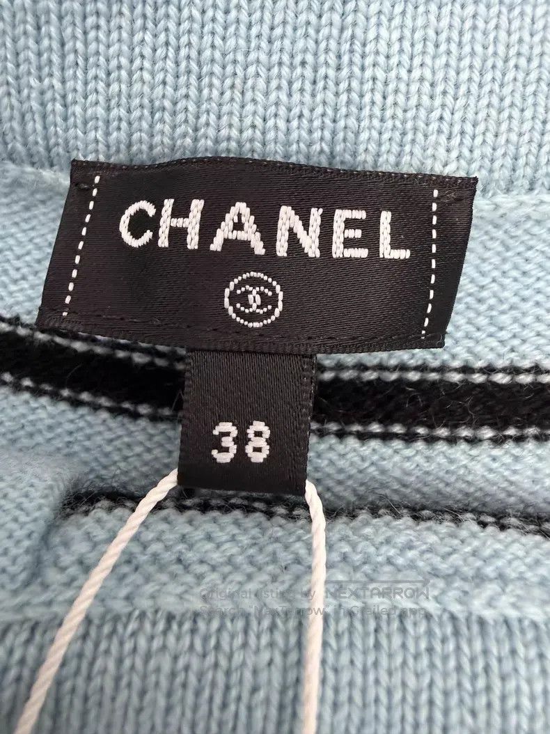 Chanel Chanel Blue and black striped trousers and skirt Size 25" / US 0 / IT 36 - 4 Thumbnail