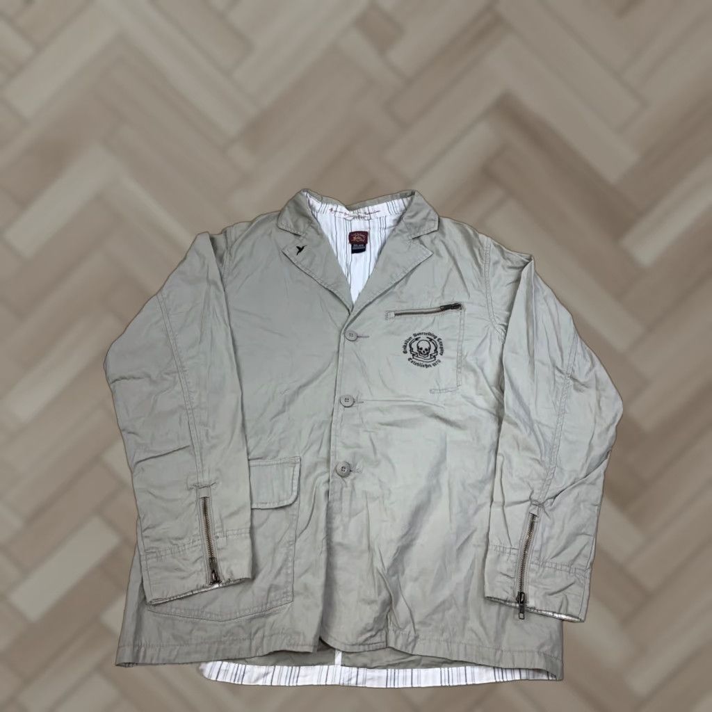 Billabong Billabong Shirt Jacket Womens M Tan Embroidered Skull Floral Y2K 11991 Size M / US 6-8 / IT 42-44 - 1 Thumbnail