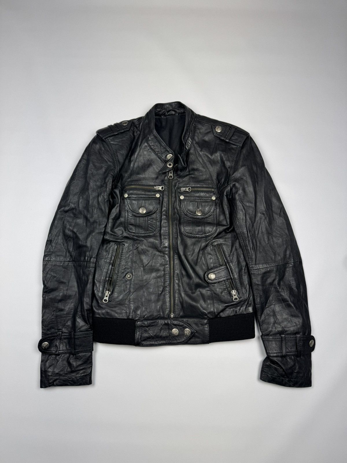 If Six Was Nine Vintage If Six Was Nine Style Woman's Biker Leather Jacket Size XS / US 0-2 / IT 36-38 - 3 Thumbnail