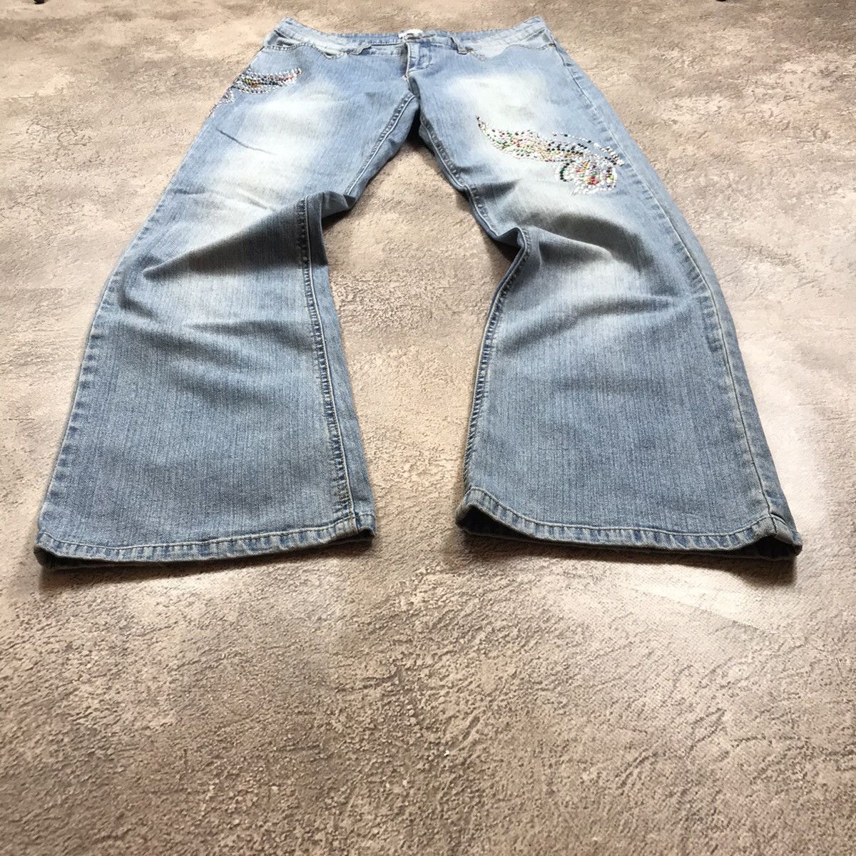 Vintage Vintage Y2K Distressed Flared Jeans Grunge Skate Cropped 28 Size 28" / US 6 / IT 42 - 1 Thumbnail