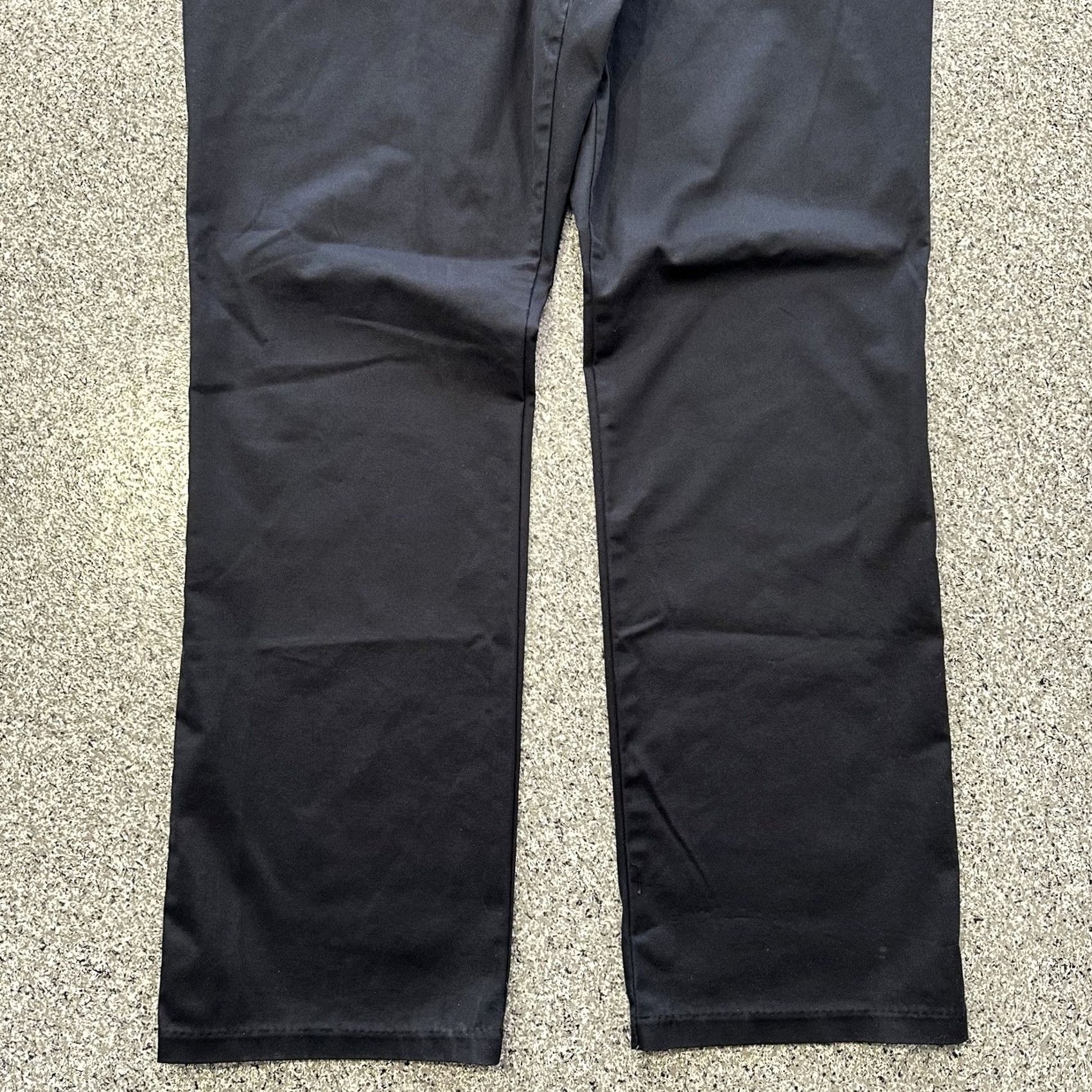 Lee Lee Pants Womens 18 38x32 Black Wrinkle Free Relaxed Fit Straight Chino Khaki Pants Size 26" / US 2 / IT 38 - 3 Thumbnail