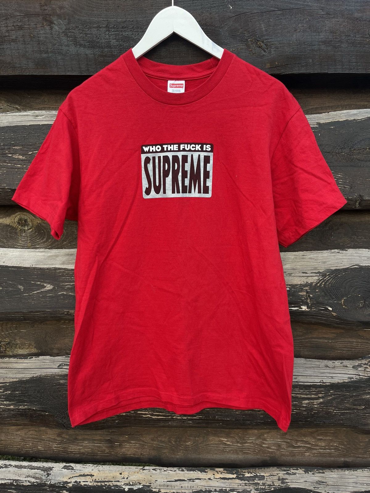 Supreme Supreme Who The Fuck Is red tee Size US M / EU 48-50 / 2 - 2 Thumbnail