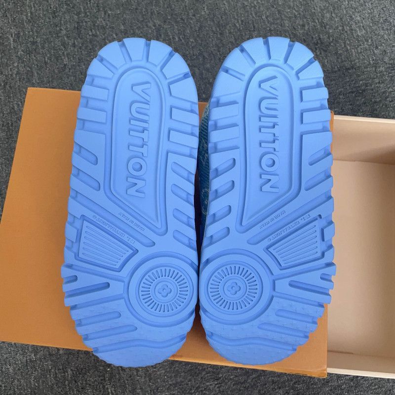 Louis Vuitton Louis Vuitton Trainer Maxi Blue and White Sneakers -2508 Size US 7.5 / EU 40-41 - 4 Thumbnail