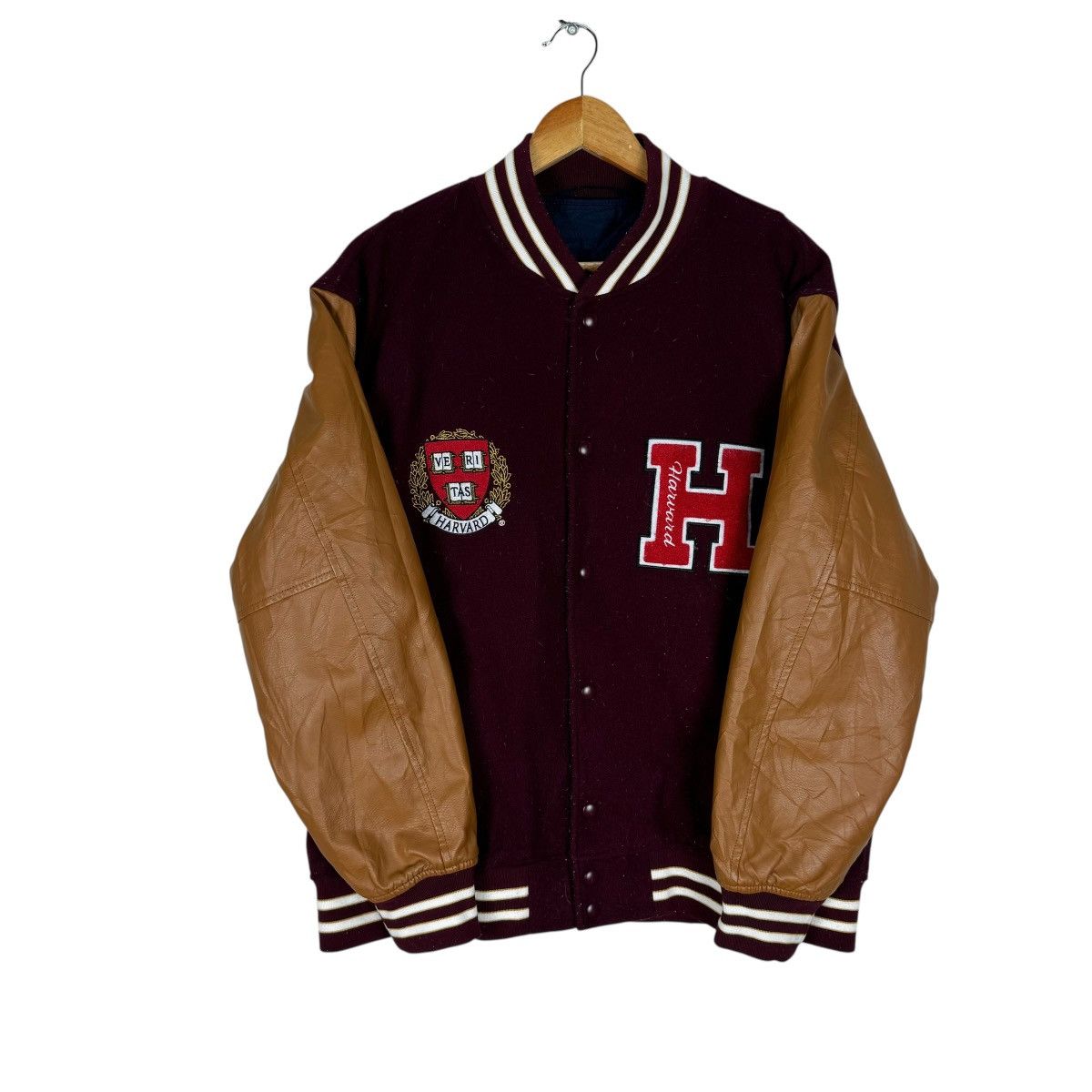 GU 🌟GU X UNIVERSITY HARVARD VARSITY SYNTHETIC LEATHER JACKET Size US L / EU 52-54 / 3 - 2 Thumbnail