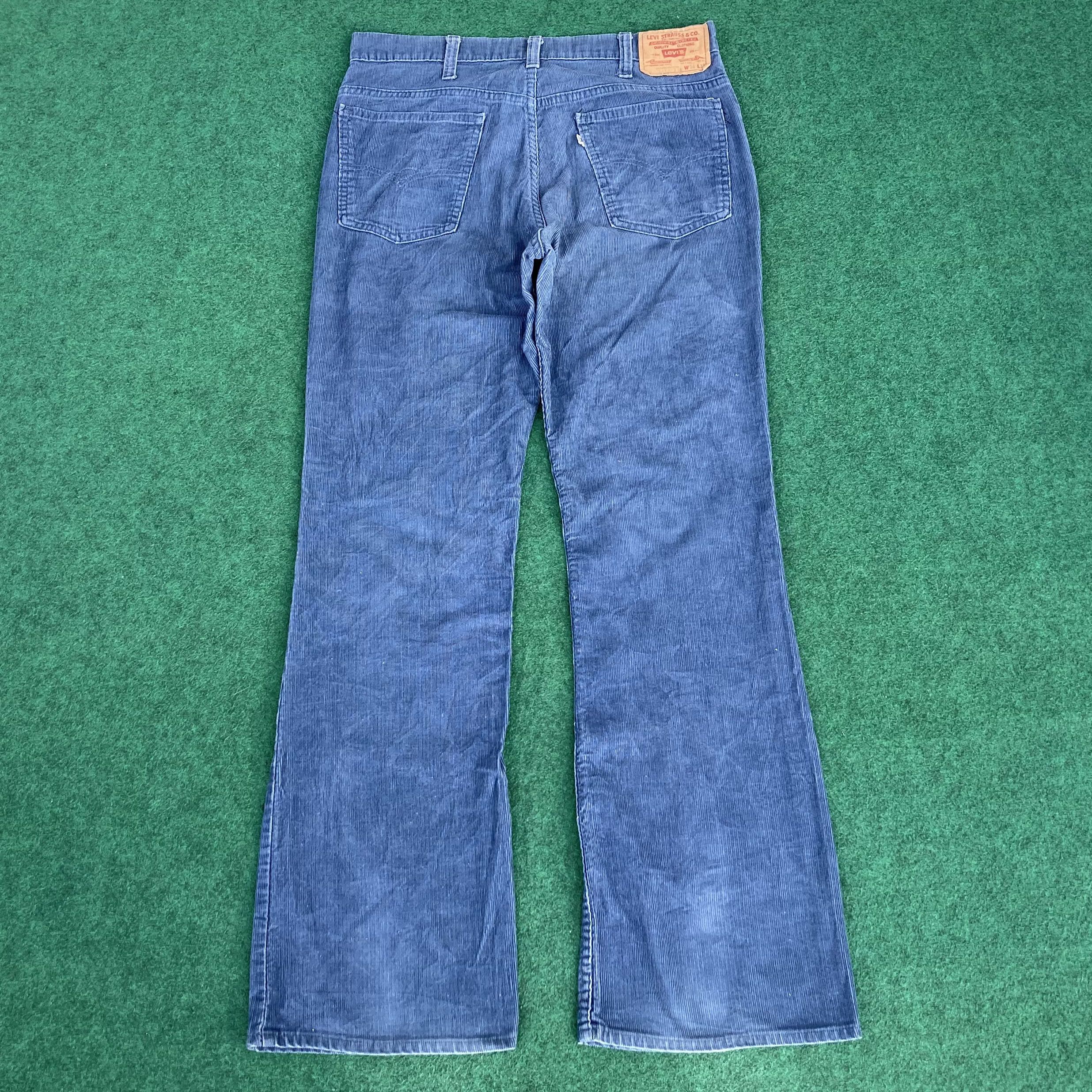 Levi's × Vintage Vtg Levis 517 Blue Corduroy Denim Flare Bootcut Jeans Size US 33 - 10 Thumbnail