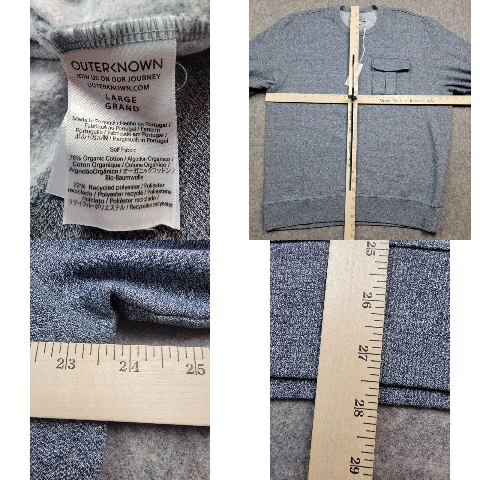 Outerknown Outerknown Sweatshirt Mens Large Jasper Crew Neck Fleece Organic Cotton NWT Blue Size US L / EU 52-54 / 3 - 8 Thumbnail