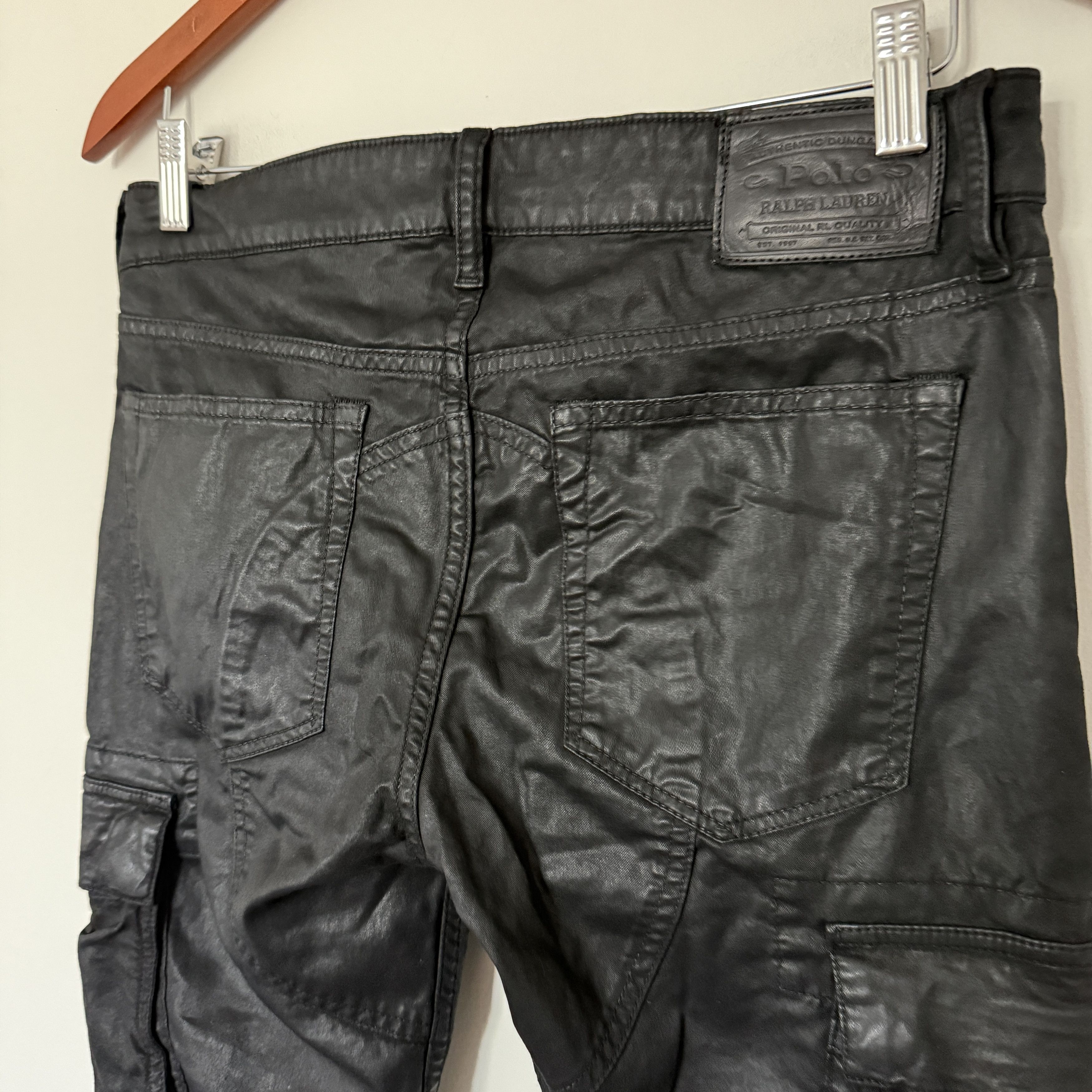 Polo Ralph Lauren Polo Ralph Lauren Coated Moto Biker Slim Skinny Black Label Size 29" - 7 Thumbnail