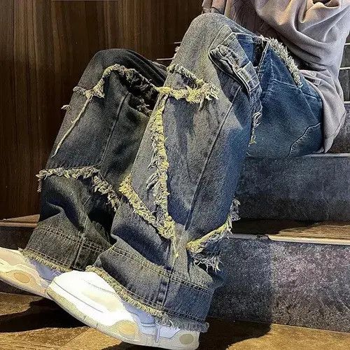 Jean Embroidered Baggy Wide Leg Denim Jeans Size US 28 / EU 44 - 5 Thumbnail