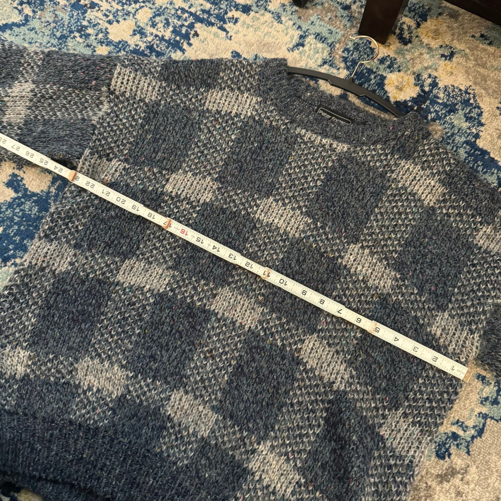 Vintage Vintage Peter England Plaid Blue White Size Large Size US L / EU 52-54 / 3 - 4 Thumbnail