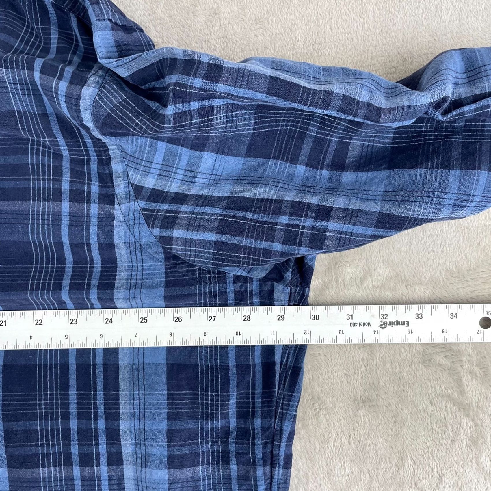 Polo Ralph Lauren VINTAGE Polo Ralph Lauren Shirt Men 2XLT Tall Blue Plaid Silk Linen Pony Preppy Size US XXL / EU 58 / 5 - 6 Thumbnail