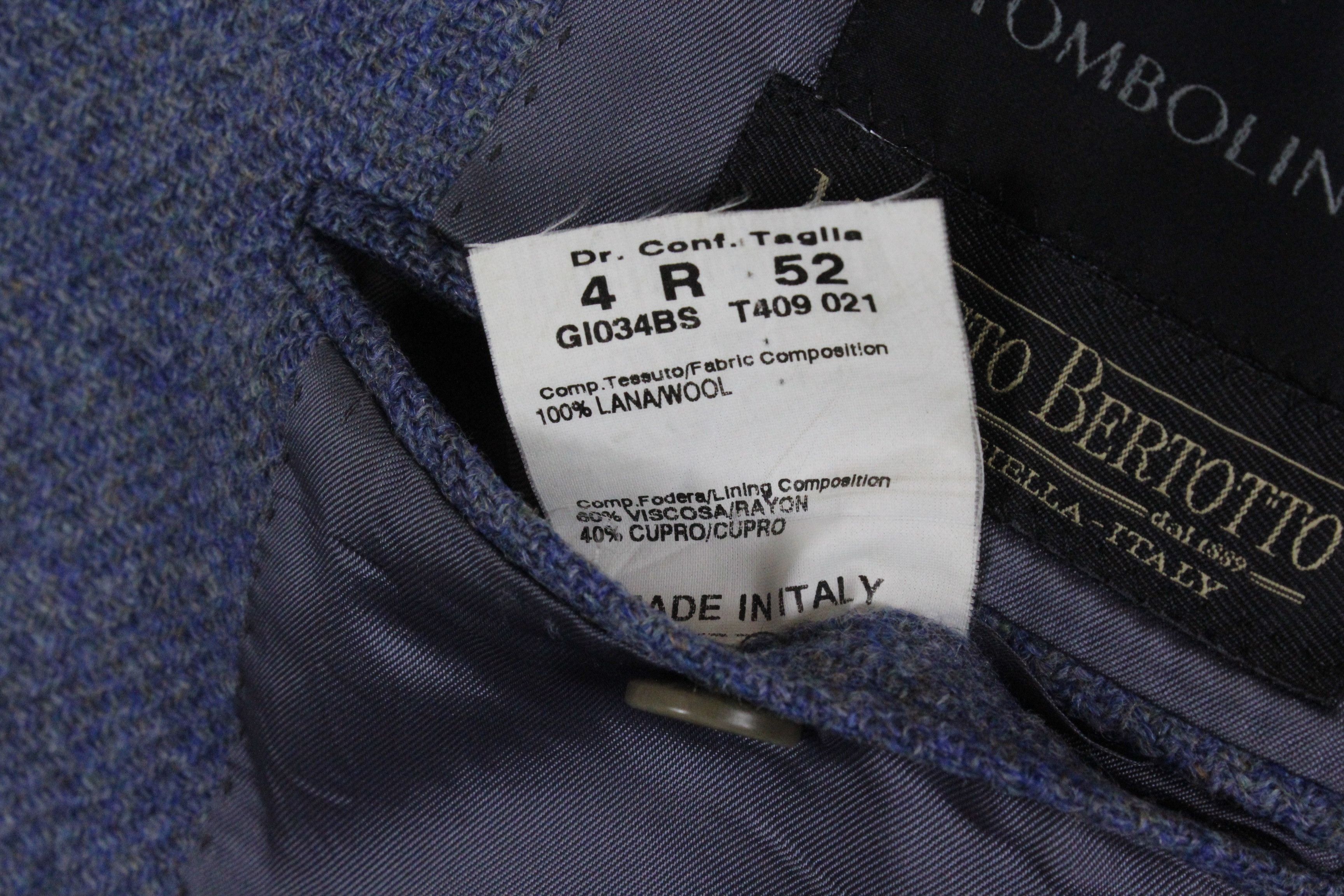 Tombolini Tombolini Modesto Bertotto Blue Tweed Blazer Jacket Size US L / EU 52-54 / 3 - 8 Thumbnail